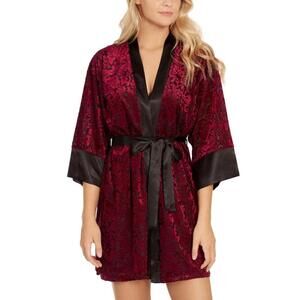 Linea Donatella Womens Jacquard Velvet Chemise Nightgown Size L
